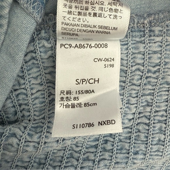 Women’s Levi’s Ophelia Short Sleeve Denim Corset Top Light Wash Cotton Small - Picture 13 of 16